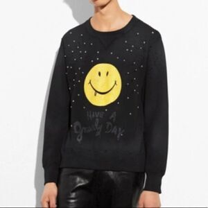 COACH X Gary Baseman - Rare Runway Gnarly Smiley Face distressed sweatshirt